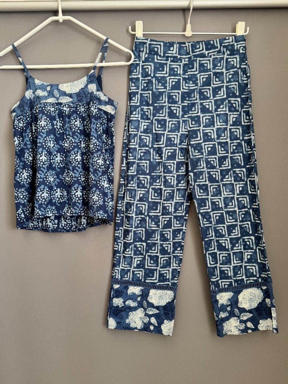 Zara Girls Batic Indigo Top and Pants Matching Set (Size 13-14)